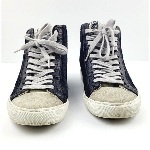 P448 John Calf Hair Lace Up High Top Sneakers Size -‎ 36 / US 6 - Picture 8 of 15